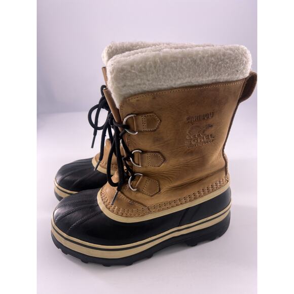 Sorel Shoes - Sorel Boots Womens Size 6 Brown Tan Black Caribou Waterproof Winter Warm
